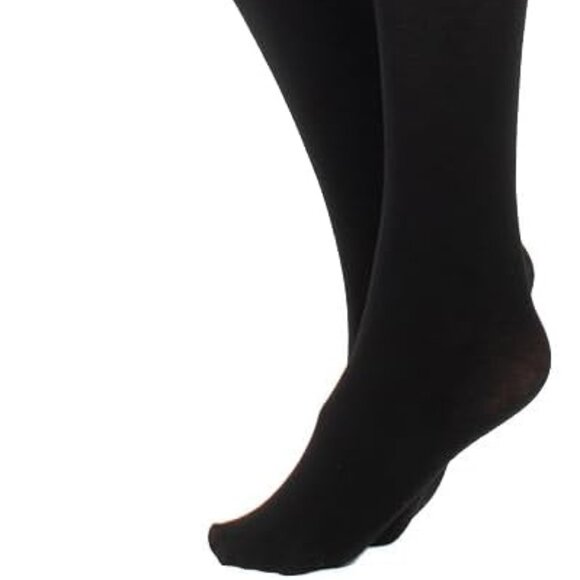 Thick Black Warm Tights with Thermal fleece lining reinforced foot Pantyhose s M - Picture 4 of 4